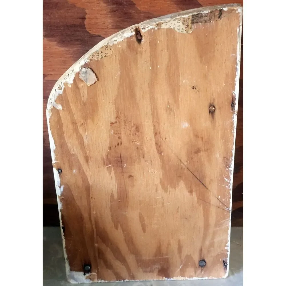 Vintage Farmhouse Wooden Hanging Knife Holder Cherry Design Holds 8 See Pic.